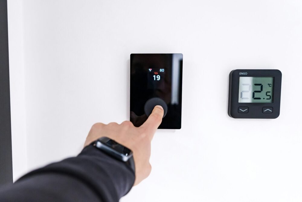 Smart thermostat close-up