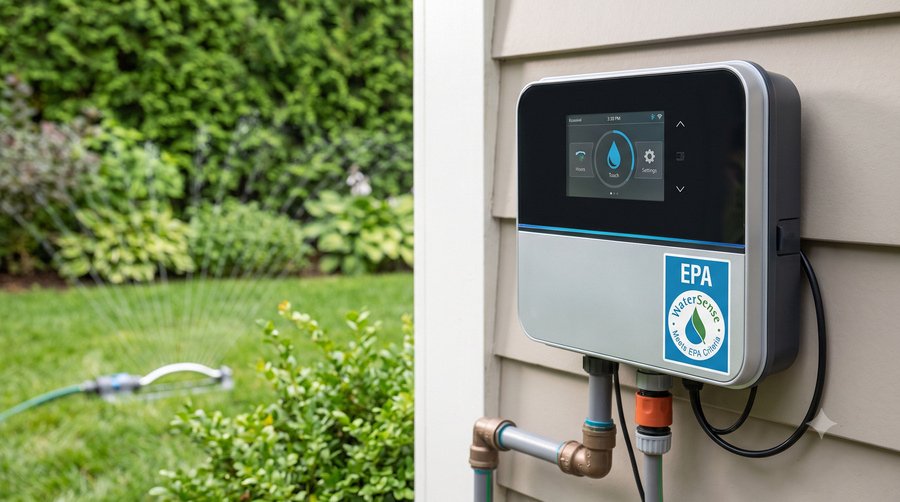 EPA WaterSense label on smart irrigation controller