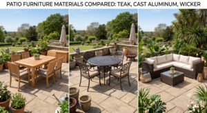 Patio furniture materials compared: teak, aluminum, and wicker
