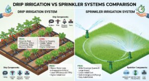 drip irrigation vs sprinkler systems comparison