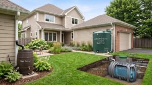 Comparison of a rain barrel, above-ground cistern, and underground water tank used for residential rainwater harvesting.