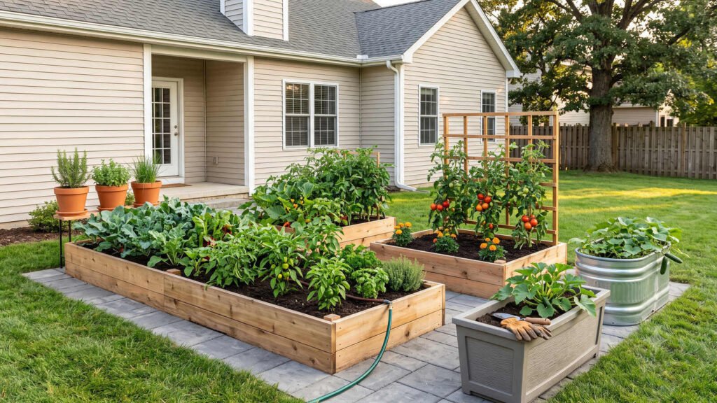 Raised Garden Beds in a house