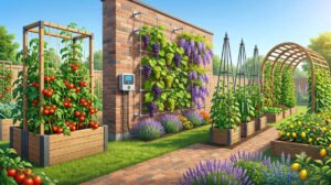 Stackable vertical planter and trellis systems for vegetable gardening