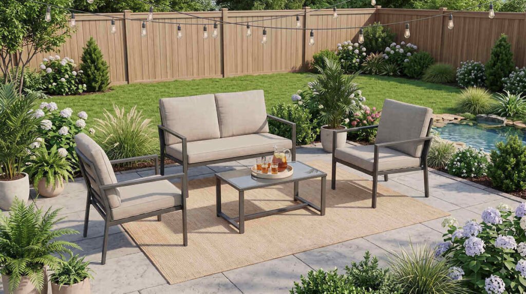 Devoko 4-piece budget patio conversation set