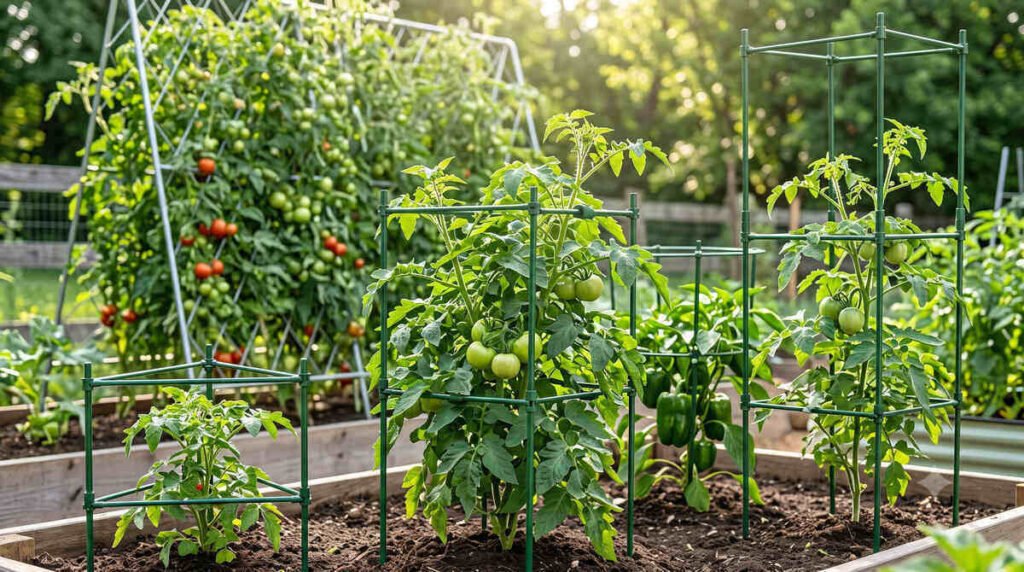 K-Brands adjustable tomato cage with snap-on clips